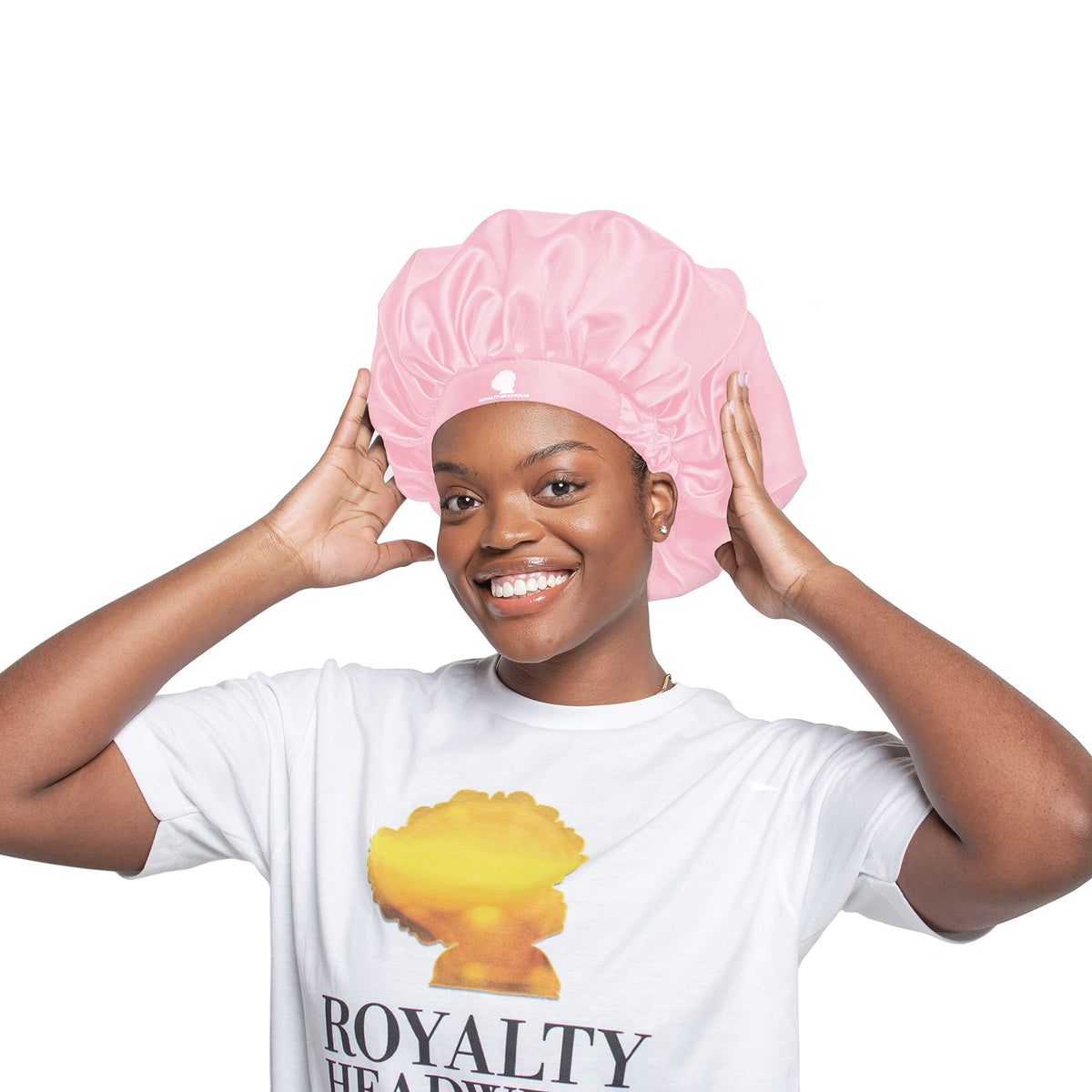 Royalty Headwear Silk Satin Bonnet for Women - Adjustable Jumbo Extra Secure Non-Slip Satin Cap Silk Hair Bonnet for Sleeping