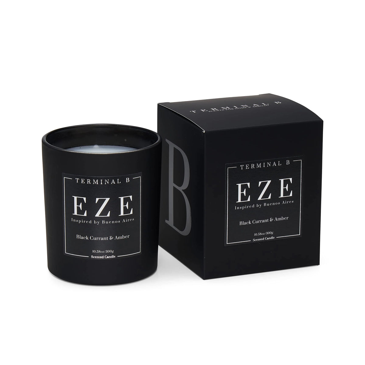 TERMINAL B Luxury Candle | EZE - Black Currant & Amber | Inspired by Buenos Aires | Hand-Poured in Los Angeles | 10.58 oz, 60+ Hour Burn Time