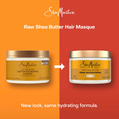 SheaMoisture Raw Shea Butter Deep Moisturizing Hair Masque for Curly Hair Raw Shea Butter Deep Conditioner to Moisturize and Renew Hair 11.5 oz