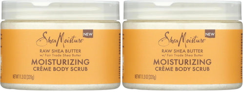 SheaMoisture Raw Fair Trade Shea Butter Moisturizing Exfoliating Crème Body Scrub for Dull Skin 11.3 oz (Pack of 2)