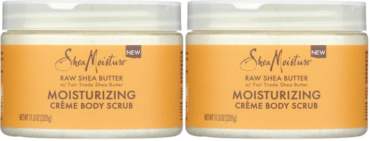 SheaMoisture Raw Fair Trade Shea Butter Moisturizing Exfoliating Crème Body Scrub for Dull Skin 11.3 oz (Pack of 2)