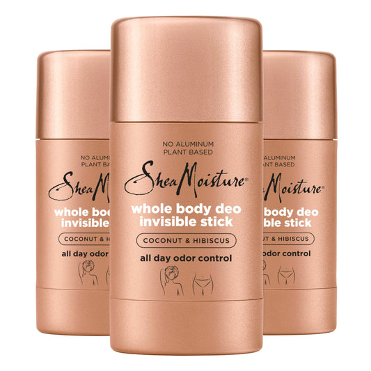 SheaMoisture Invisible Deo Stick Coconut & Hibiscus 3count Whole Body Plant Based, No Aluminum 2.6 oz
