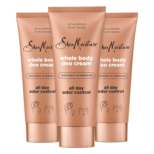 SheaMoisture Whole Body Deo Cream Coconut & Hibiscus 3 count for All-Day Odor Control, with No Aluminum, 2.5 oz