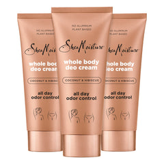 SheaMoisture Whole Body Deo Cream Coconut & Hibiscus 3 count for All-Day Odor Control, with No Aluminum, 2.5 oz
