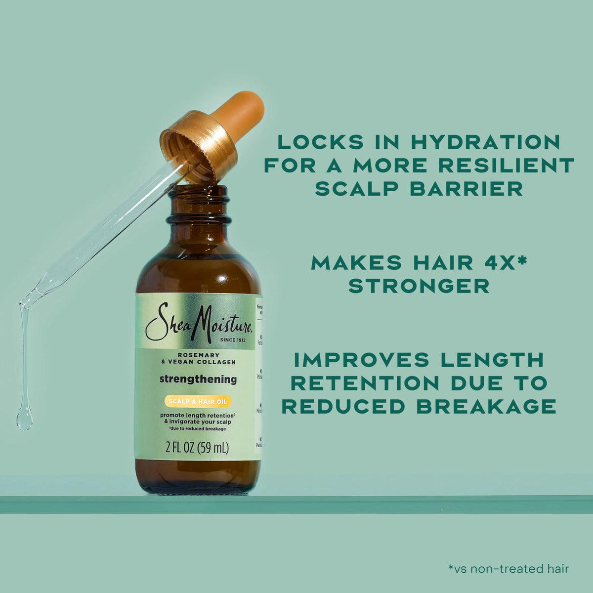 SheaMoisture Strengthening Scalp & Oil Rosemary & Vegan Collagen To Protect The Scalp And Strengthen Hair ScalpBoost Technology For A Cooling Sensation With ScalpBoost Technology 2 Fl Oz,(Pack of 2)
