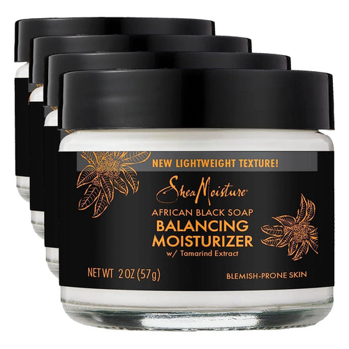 SheaMoisture Balancing Moisturizer for Dry Skin African Black Soap with Shea Butter 2 oz (Pack of 4)