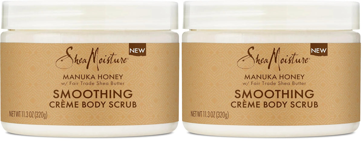 SheaMoisture Smoothing Body Scrub Manuka Honey To Reduce Rough Skin Exfoliating Body Scrub with Fair Trade Shea Butter 11.3 oz (Pack of 2)