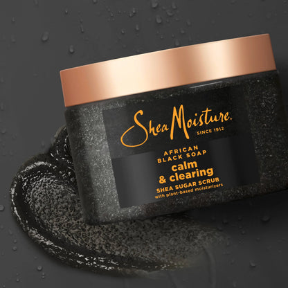 SheaMoisture Sugar Body Scrub African Black Soap for healthy, glowing skin African black soap with 24h shea moisture nutrients 12 oz