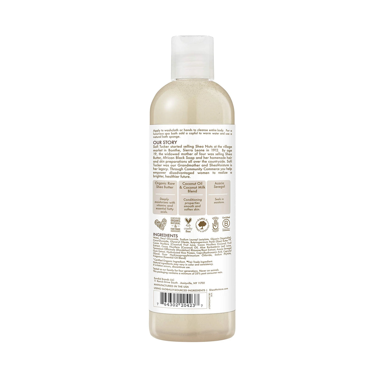SheaMoisture 100% virgin coconut oil daily hydration bubble bath & body wash, 13 Fluid Ounce