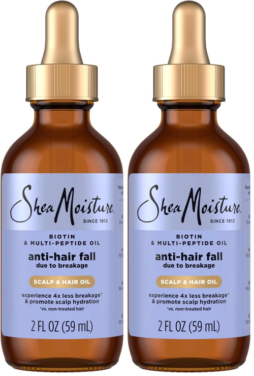 SheaMoisture Scalp & Hair Oil, Anti-Hair Fall for Healthy Looking and Moisturized Scalp, with Biotin & Multi-Peptide ScalpBoost Technology, 2 oz,(Pack of 2)