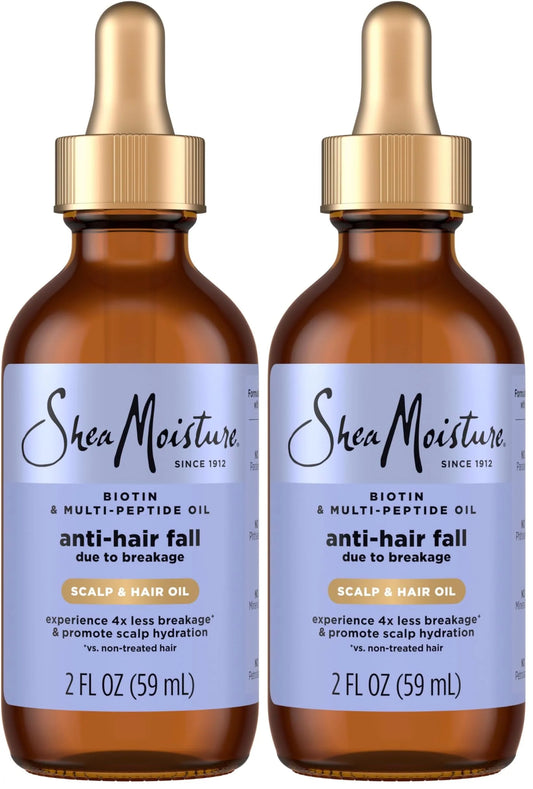 SheaMoisture Scalp & Hair Oil, Anti-Hair Fall for Healthy Looking and Moisturized Scalp, with Biotin & Multi-Peptide ScalpBoost Technology, 2 oz,(Pack of 2)