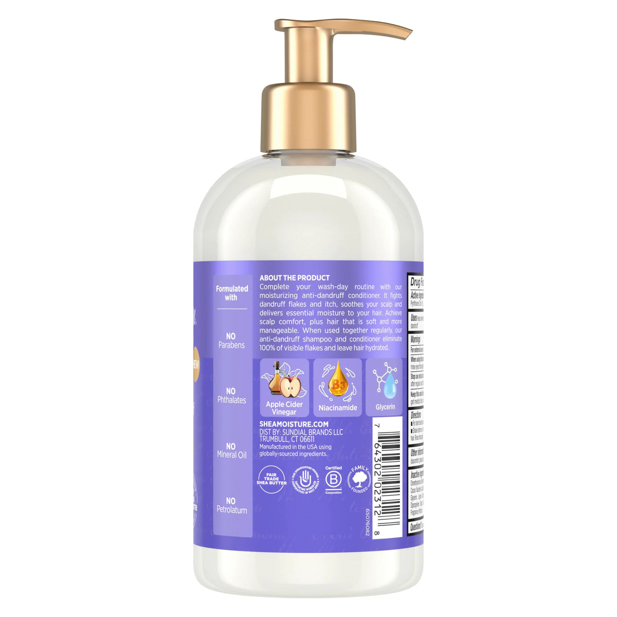SheaMoisture Anti-Dandruff Conditioner Apple Cider Vinegar & Salicylic Acid For Soft & Smooth Hair System for a Healthier Scalp 13 oz