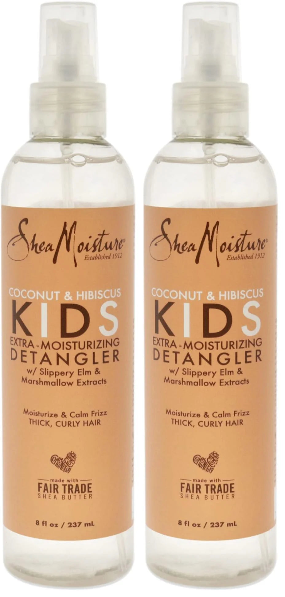 SheaMoisture Detangler Conditioner, 8 oz, Pack of 2 | Kids | Curly Hair | Coconut and Hibiscus | Extra Moisturizing