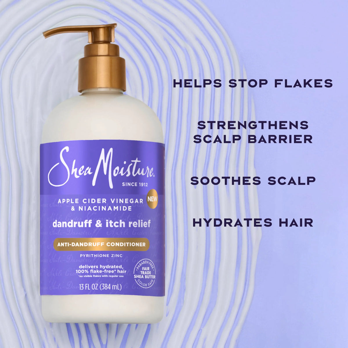 SheaMoisture Anti-Dandruff Conditioner Apple Cider Vinegar & Salicylic Acid For Soft & Smooth Hair System for a Healthier Scalp 13 oz