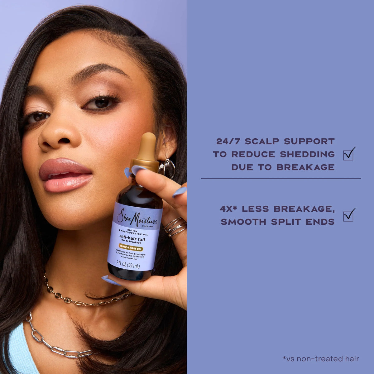 SheaMoisture Scalp & Hair Oil, Anti-Hair Fall for Healthy Looking and Moisturized Scalp, with Biotin & Multi-Peptide ScalpBoost Technology, 2 oz,(Pack of 2)