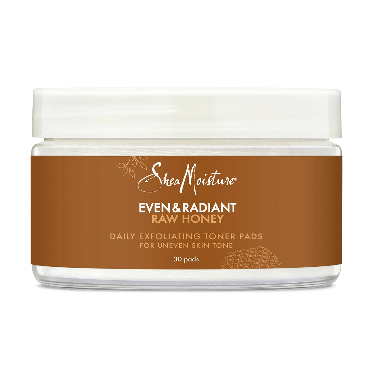 SheaMoisture Even and Radiant Face Pads For Uneven Skin Tone and Dark Spots Daily Exfoliating Toner Pads With Raw Honey 30 Count
