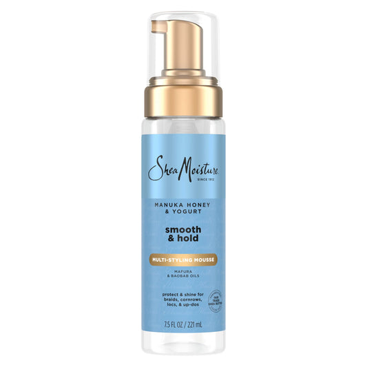 SheaMoisture Manuka Honey & Yogurt Smooth & Hold Multi-Styling Hair Mousse for Nourishment 7.5 fl oz | Smooth, Multi-Styling, Nourishment
