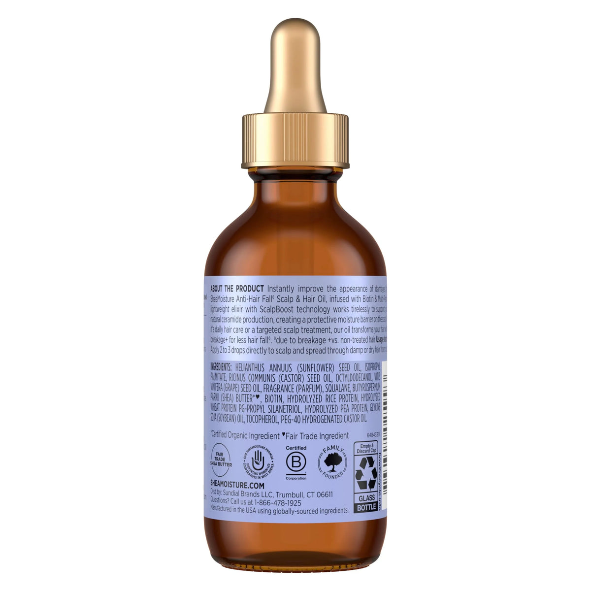 SheaMoisture Scalp & Hair Oil, Anti-Hair Fall for Healthy Looking and Moisturized Scalp, with Biotin & Multi-Peptide ScalpBoost Technology, 2 oz,(Pack of 2)