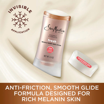 SheaMoisture Whole Body Deodorant Stick 72h Odor Control Fresh Aluminum Free 2.6 oz