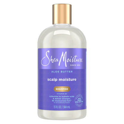 SheaMoisture Scalp Moisture Shampoo Aloe Butter & Vitamin B3 Hair Care with a Boost of Hydration To Hydrate Scalp + Moisturized Hair 13 oz