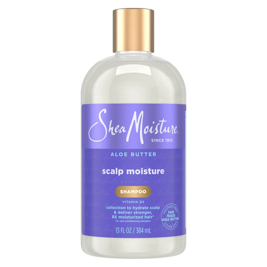 SheaMoisture Scalp Moisture Shampoo Aloe Butter & Vitamin B3 Hair Care with a Boost of Hydration To Hydrate Scalp + Moisturized Hair 13 oz
