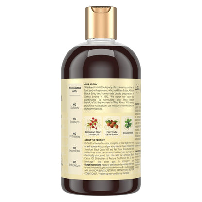 SheaMoisture Strengthen and Restore Shampoo Pure Jamaican Black Castor Oil for Damaged Hair To Cleanse and Nourish Hair 13 fl oz