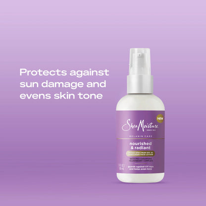 SheaMoisture Melanin Care Broad Spectrum SPF 30 Sunscreen Face Lotion Nourished & Radiant for Protection Against UV Rays & Even Tone, with Pro-Ceramides +Elderberry Complex, 3 oz