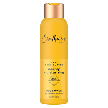 SheaMoisture Raw Shea Butter Body Wash Moisturize and Restore Deeply Moisturizing body wash for 24H Visible Moisture for Healthy, Glowing Skin 18 oz