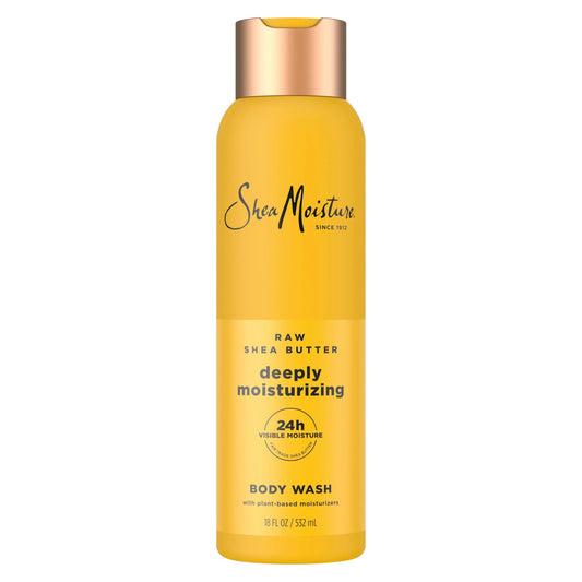 SheaMoisture Raw Shea Butter Body Wash Moisturize and Restore Deeply Moisturizing body wash for 24H Visible Moisture for Healthy, Glowing Skin 18 oz