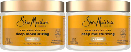 SheaMoisture Raw Shea Butter Deep Moisturizing Hair Masque for Curly Hair Raw Shea Butter Deep Conditioner to Moisturize and Renew-Hair 11.5 oz,(Pack of 2)