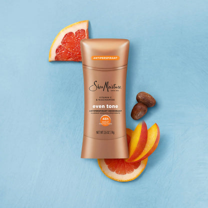SheaMoisture Antiperspirant Deodorant Stick Even Tone Vitamin C & Niacinamide for 48HR Sweat & Odor Protection with No Parabens & No Mineral Oil 2.6 oz, (Pack of 4)