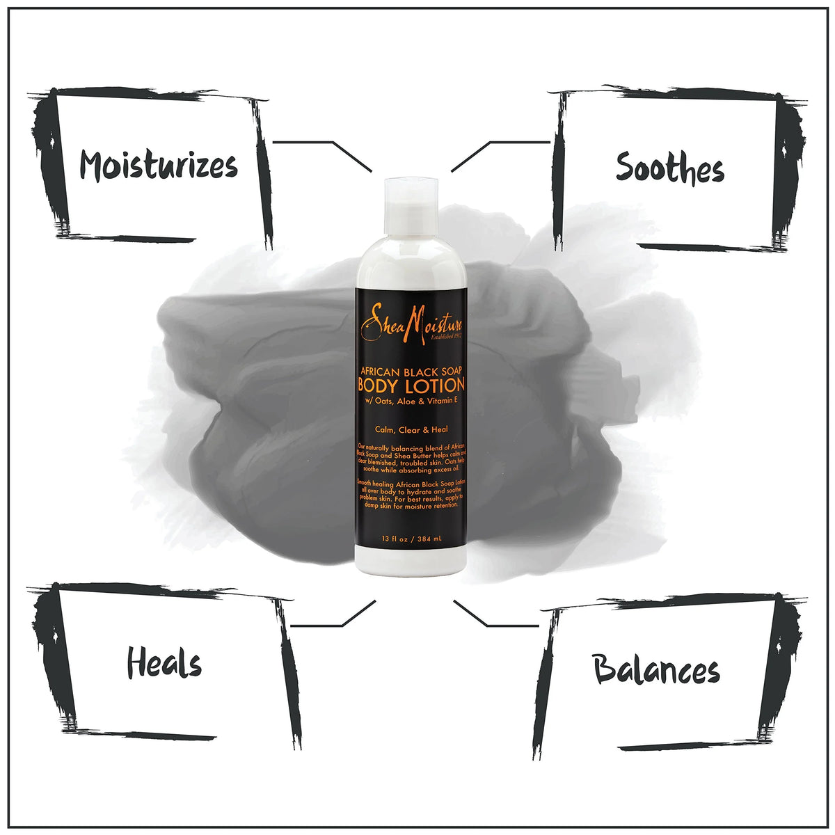 Sheamoisture Soothing Body Lotion for Troubled Skin African Black Soap Lotion with Shea Butter 13 oz