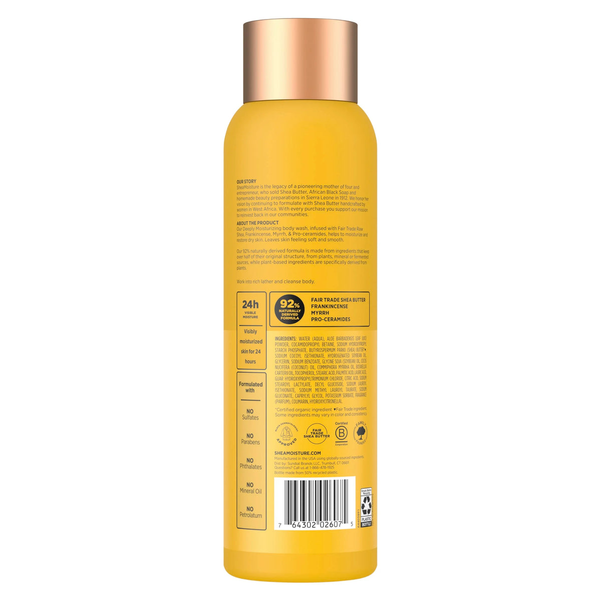 SheaMoisture Raw Shea Butter Body Wash Moisturize and Restore Deeply Moisturizing body wash for 24H Visible Moisture for Healthy, Glowing Skin 18 oz